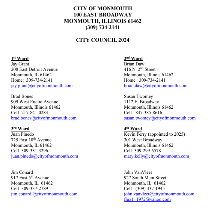 City Council Contact Information